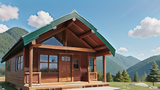 ロッジ型：広い居住空間を作る直線フレーム構造