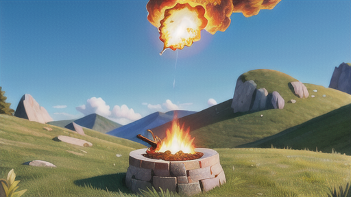 直火で調理を楽しむ